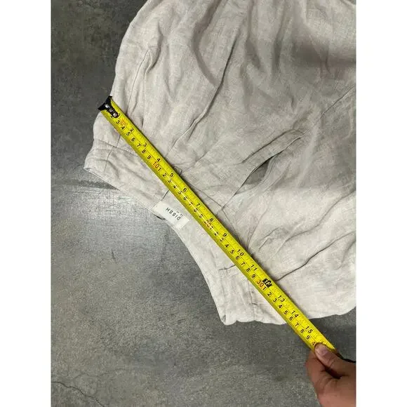 DISSH Linen Wide Leg Flowy Lined Pull On Trouser Pants Size 4 Beige Womens - Picture 4 of 5